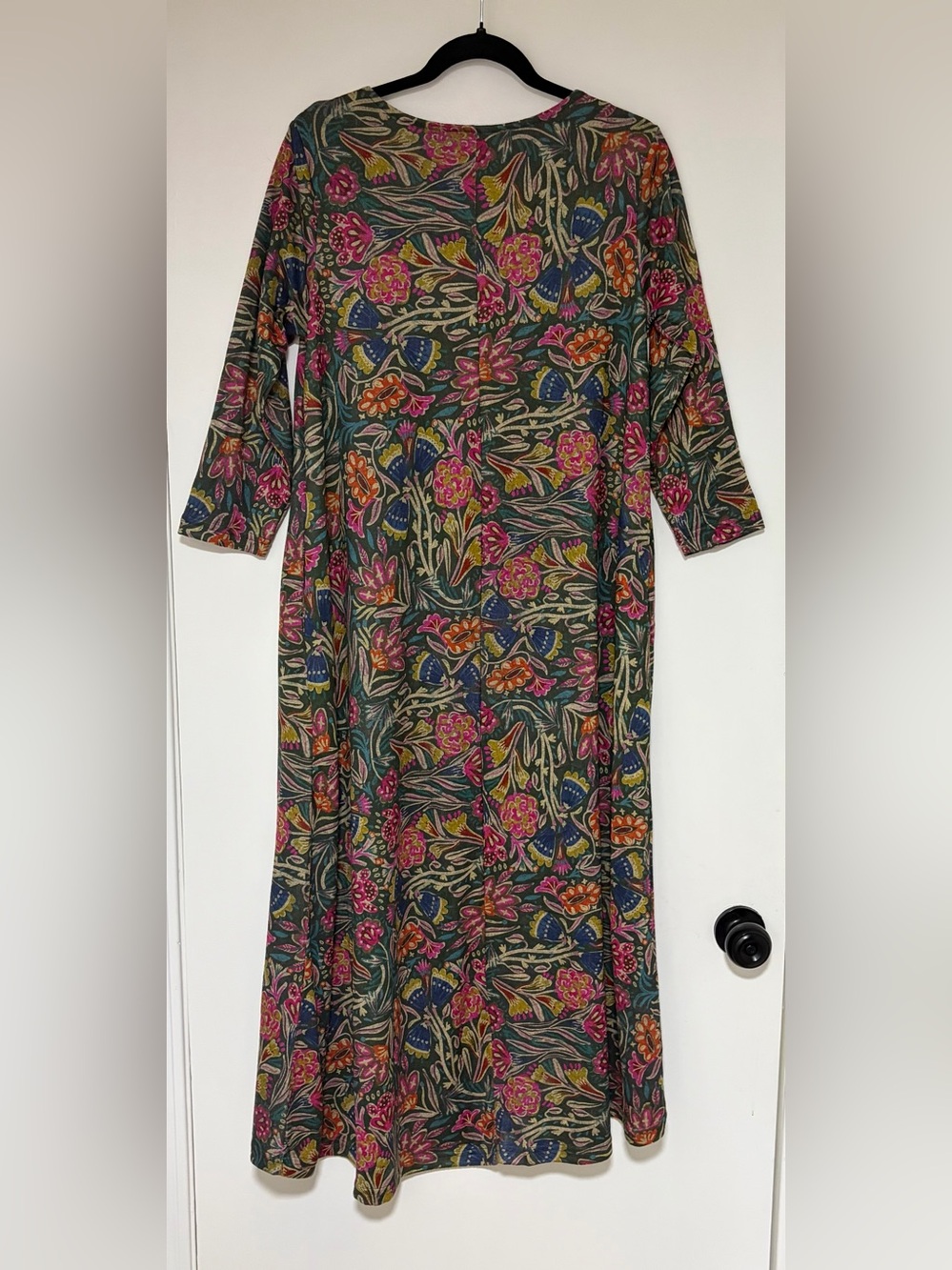 Natural Life Stella Teal Floral Print Maxi Dress Size Medium NWT - Picture 3 of 7